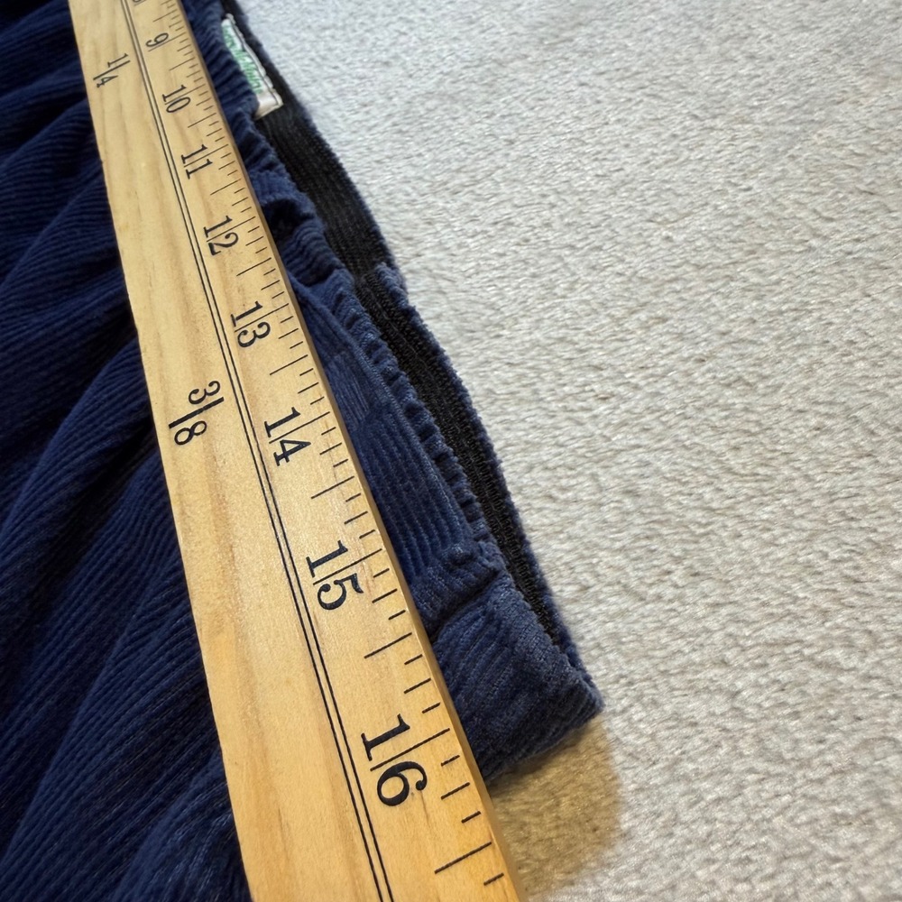 Vintage Navy Blue Corduroy Midi Skirt A-Line DRing Belt Pockets Plus Size 18 USA - Picture 4 of 8